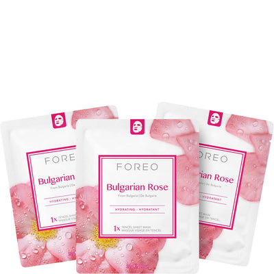 FOREO Masque hydratant à la rose bulgare (lot de 3)